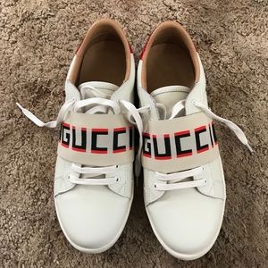 Gucci stripe leather sneaker size 10